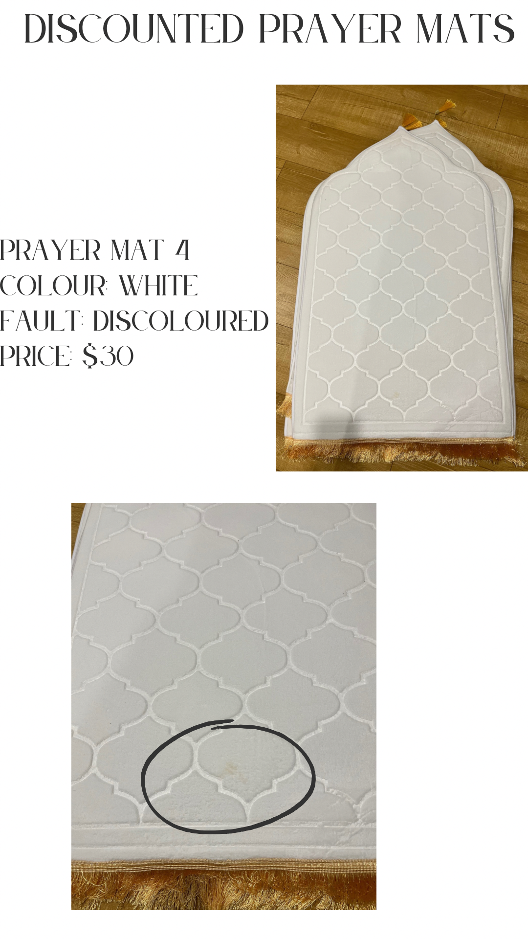 DISCOUNTED PRAYER MATS