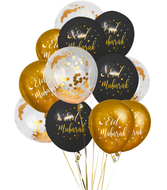 EID BLACK/GOLD BALLOONS