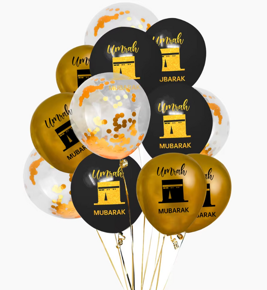 UMRAH BLACK/GOLD BALLOONS